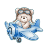 Teddy Bear Pilot Airplane Cookie Cutter and Stamp