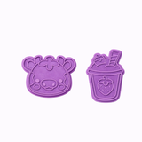 Strawberry Milk Cow Cookie Cutter Set Cutter Only or Cutter & Stamp