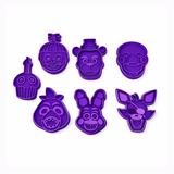 Animatronic-Inspired Character Cookie Cutter & Stamp Set 7 pc set