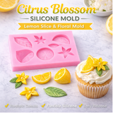Citrus Blossom Silicone Mold – Lemon Slice & Floral Mold