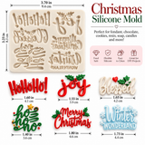 Christmas Words & Phrases Silicone Mold – 6 Designs