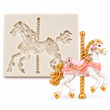 Vintage Carousel Horse Silicone Mold – Merry-Go-Round Cake Decorating Mold