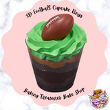 3D Football Cupcake Rings 12 Pcs