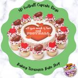 3D Football Cupcake Rings 12 Pcs
