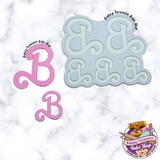 Doll Letter B Doll Silicone Mold or Cookie  Fondant cutter Debossed 2 sizes