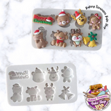 Merry Christmas Characters Silicone Mold – 8 Cavity