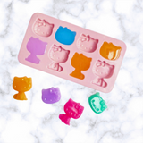 Cute Cat HK Face and Sitting Silicone molds