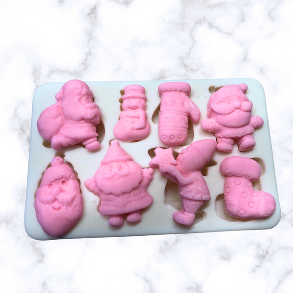 8 Cavity Christmas Santa & Stocking Silicone mold