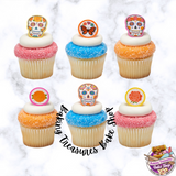 Dia de los Muertos "Day of the Dead" Ring Toppers 12 ct