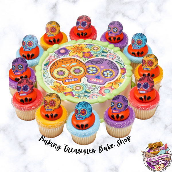 Calaveras Dia de los Muertos "Day of the Dead Skulls" Ring Toppers