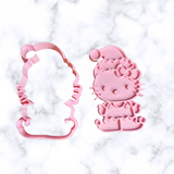 Cute Cat  Christmas  Cutter +Stamp  4 Inches each