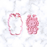 Cute Cat  Christmas  Cutter +Stamp  4 Inches each