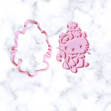 Cute Cat  Christmas  Cutter +Stamp  4 Inches each