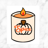 Fall Candle Cookie Cutter with Stamp Option