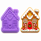Angel Gingerbread House Cookie Cutter & Embosser Stamp Set