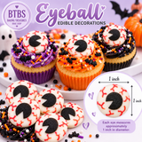 Halloween Scary Bloodshot Eyeballs Edible Sugar Decorations - 12ct