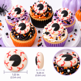 Halloween Scary Bloodshot Eyeballs Edible Sugar Decorations - 12ct