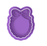 Bow Frame Cookie Cutter & Stamp with Size Options
