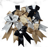 3 Colors Silver and Gold  White Bows 12 ct