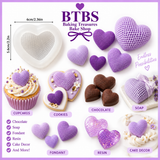 Textured Heart Silicone Mold – 3D Woven Heart Mold