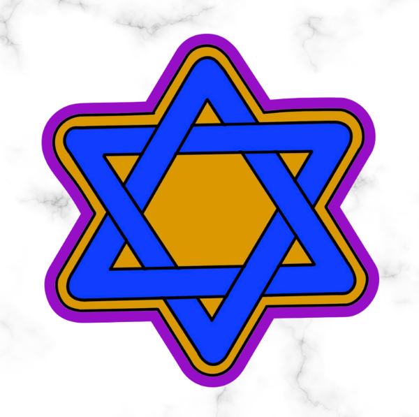 Star of David Cookie Cutters with Stamp Size Option