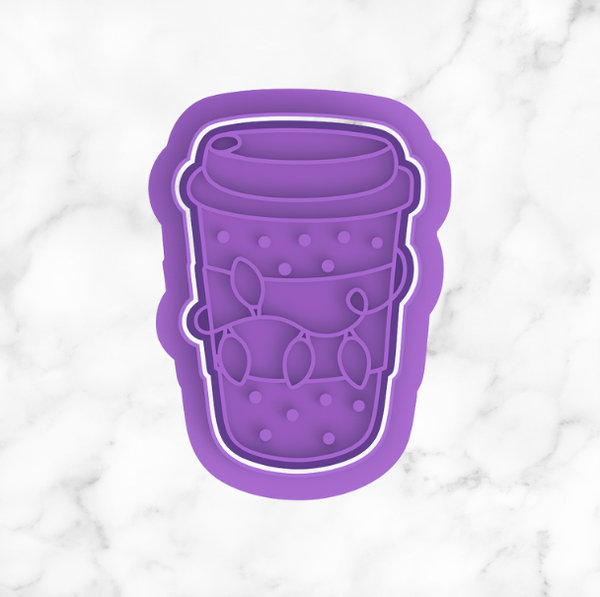 Christmas Cup of Coffee Cookie Cutter and Stamp with Size Option