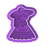 Charro Girl Cookie Cutter and Stamp with Size Options, Mexican Theme