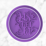 Christmas Lets Get Lit Cookie Cutter With Stamp with Size Option