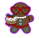 Gingerbread Man with Glasses Cookie Cutter and Stamp 1