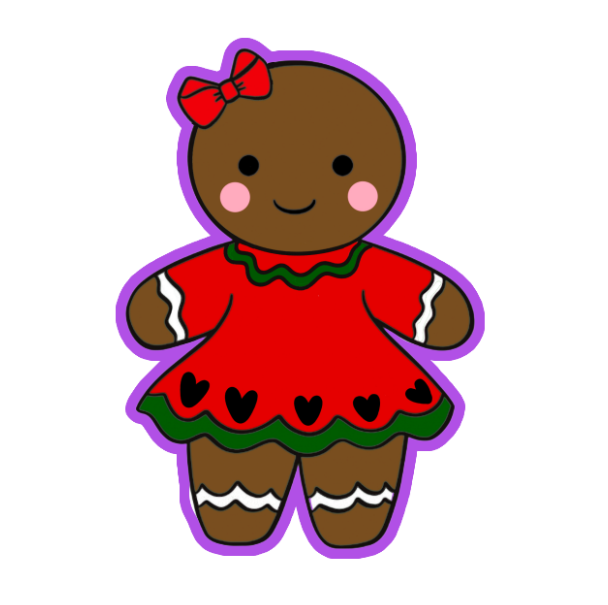Gingerbread Girl with Cookie Cutter and Stamp 3 2.5