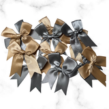 2 Colors Silver and Gold Christmas Twist Bows 3.15