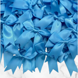 12 Ct  Swallowtail Blue Bow Satin Ribbon
