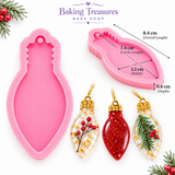 Christmas Light Bulb Ornament Silicone Mold – 2-Piece Set for Resin Pendants & Holiday Decorations Updated Product Description