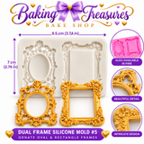 Dual Frame Silicone Mold #5 Ornate Oval & Rectangle Frames