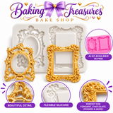 Dual Frame Silicone Mold #5 Ornate Oval & Rectangle Frames