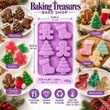 6-Cavity Christmas Gingerbread Man, Tree & Stocking Silicone Mold – Holiday Chocolate, Candy, Fondant, Soap, Candle & Resin Craft Mold