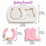 Western Boots & Lucky Horseshoe Silicone Fondant Mold – Western Cowboy Cake Decorating