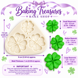 3-Cavity Shamrock & Four-Leaf Clover Silicone Mold – St. Patrick's Day Cake Decorating