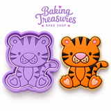 Tiger Cookie Cutter with Stamp Option