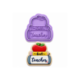 Best Teacher Cookie Cutter & Stamp – Apple & Pencil Teacher Gift Cutter – Fondant Embosser Tool