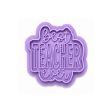 Best Teacher Ever Ruler Cookie Cutter & Stamp – Teacher Appreciation Cookie Cutter – School Cookie Cutter – Fondant Embosser Tool