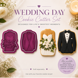 Wedding Dress Cookie Cutter & Stamp – Floral Bridal Gown Cookie Cutter – Elegant Wedding Shower Fondant Embosser Too