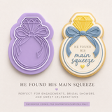 Diamond Ring Cookie Cutter & Stamp – Engagement Ring Cookie Cutter – Bridal Shower Fondant Embosser Tool