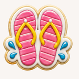 Pink Poolside Flip Flops Cookie Cutter  Embosser Stamp Set