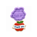 Happy First Day of School Cookie Cutter & Stamp – Back to School Plaque Cutter – Fondant Embosser Tool
