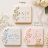 Botanical Square Plaque Cookie Cutter & Stamp