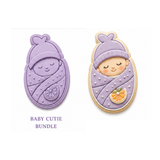 Little Cutie Baby Shower Cookie Cutter & Embosser Stamp Set