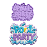 Pool Party Splash Plaque Cookie Cutter & Stamp – 2 Piece Summer Poolside Embosser Set