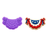 Patriotic Party Banner Cookie Cutter & Stamp