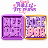 Nee Doh Inspired Retro Bubble Letter Cookie Cutter & Embosser Stamp Set